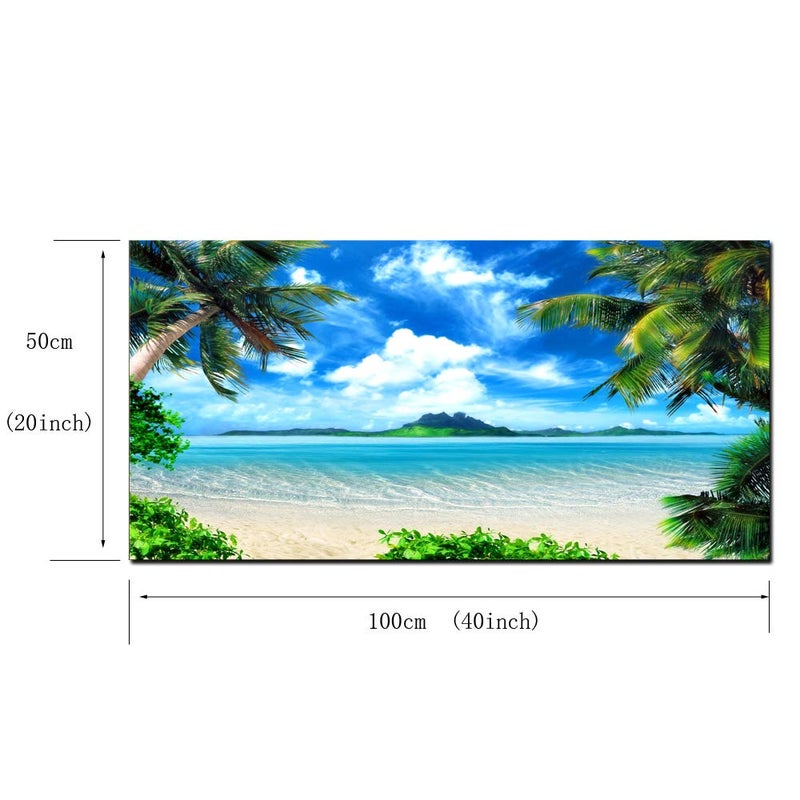 DZL Art S72750 Canvas Wall Art Ocean Waves Coconut Trees on Sands Beach Seascape Scenery Painting Nature Picture for Bedroom Home Office Wall Decor - Image 5